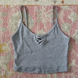 cropped gray topshop tank